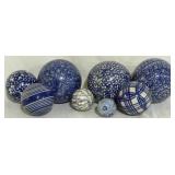 Assorted Heavy Decorative Blue & White Balls