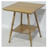 Vintage square oak lamp table