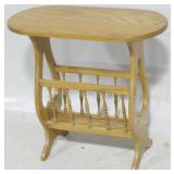 Oak magazine trough side table