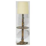 Vintage wooden floor lamp w/ table