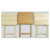 3 Wooden folding TV trays