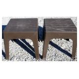 Pair plastic tables, 17 x 17 x 18