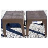 Pair plastic tables, 17 x 17 x 18