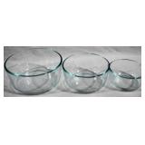 3 Glass Pyrex Bowls