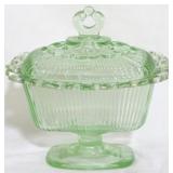 Green Indiana Glass Lace Edge candy
