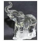 Glass Elephant Figurine - 7" tall