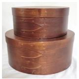 2 Shaker dovetailed wooden storage boxes