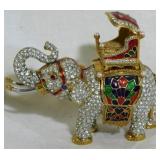 Miniature Jeweled Elephant Figurine