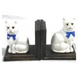 Cast iron cat bookends, 4 x 3 x 4