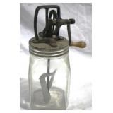 Vintage Clear Glass Butter Churn