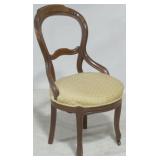 Victorian balloon back walnut chair