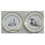 2 Gold Rimmed Plates 8"