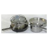 Group pots & pans, 1 cast iron