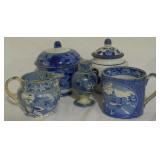5pc Assorted Blue and White Ware