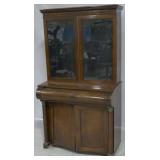 Period Empire rosewood 2 part bookcase secretary