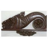 Carved wood cornucopia - piece broken off