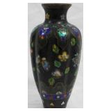 Brass enamel painted vase