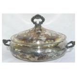Silverplate Bowl with lid 9x15x11.5