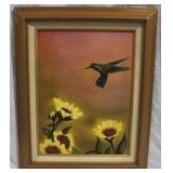 Framed painting on canvas, 21 x 17