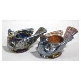 2 Carnival Glass Salt Dips