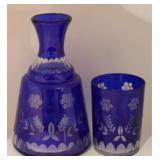 Bohemian blue cut to clear tumble up