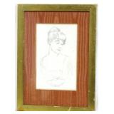 Framed Marcus L Greene sketch - 8 x 5.5