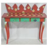 Folk art painted table w/ drawers