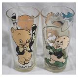 2 Vintage Porky Pig cartoon glasses