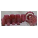 14pc Assorted Red Glass