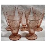 5 Mayfair Open Rose Pink Iced Tea Glasses