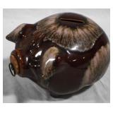 Hull pottery Corky pig bank, 7x6x4