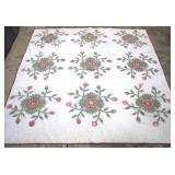 Hand stitched vintage quilt, 80 x 74