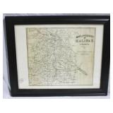 Halifax, VA framed map, 16 x 21