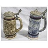 2 Avon beer steins, 10"