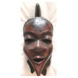 Carved Wood Mask - 9" tall