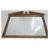 Mahogany broken arch top mirror