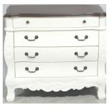 Bombe 4 drawer carved chest