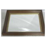 Walnut shadowbox framed mirror
