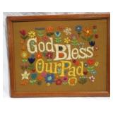 Vintage framed needlepoint, 21 x 26