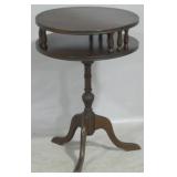 Mahogany drum table, 2 tier