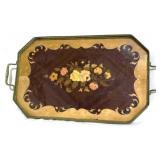 Rosewood Inlaid Wooden Tray - 21 x 12