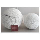 2 Decorative White Balls - 6" round