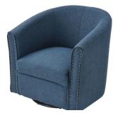 Elk Home Avalor navy linen swivel chair