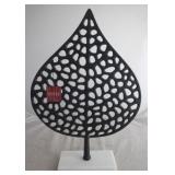 Metal Leaf w/ Marble Base - 13.75 x 4 x 22.25