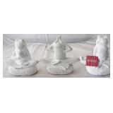 Set of 3 Yoga Frogs by Three Hands (As is/Damaged)