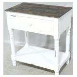 Painted 1 drawer end table, 31 x 29 x 17