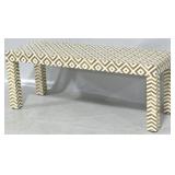 Butler Crispin wood & bone inlay bench