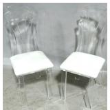 Pair Wildwood acrylic Cora side chairs