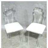 Pair Wildwood acrylic Cora side chairs