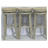 3 Rush Seat Swivel Stools 32x18"